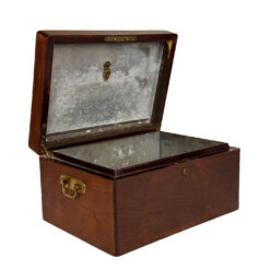 Antique English Benson & Hedges Mahogany Metal Lined Cigar Tobacco Humidor Box