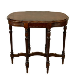 Vintage Traditional Victorian Mahogany Inlaid Scalloped Side Table