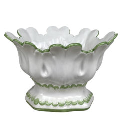 Vintage Italian Porcelain Flared Lotus Centerpiece Planter Bowl