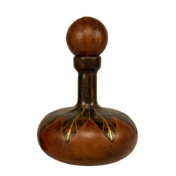 Vintage Italian Leather Wrapped Cognac Liquor Decanter w/ Stopper