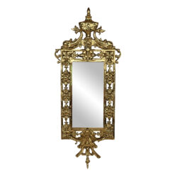 Antique 19th c. Victorian Brass Figural Dolphin Wall Mirror