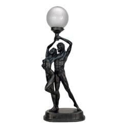 Vintage Art Deco Nude Women & Man Romance Figural Table Lamp