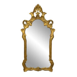 Vintage Italian Rococo Gold Giltwood Wall Mirror - 40x20