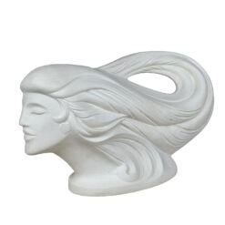Vintage 20" Art Nouveau White Ceramic Women Bust Sculpture by Haeger