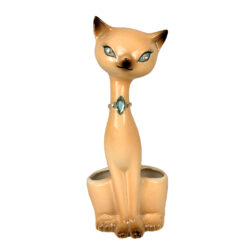 Mid-Century Atomic Siamese Cat Porcelain Vanity Lipstick Holder