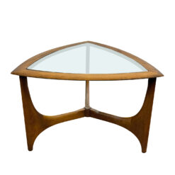 Mid-Century Walnut Sculptural Guitar Pick Side Table by Lane