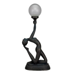 Vintage Art Deco Nude Women Globe Figural Table Lamp