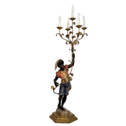 Vintage Italian Venetian Figural Boy Candelabra Table Lamp