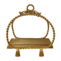 Vintage Hollywood Regency Gold Rope & Tassel Hand Towel Napkin Holder