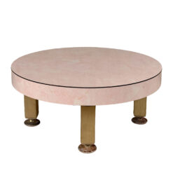 Mid-Century Pink Marbled Formica Round Plant Stand