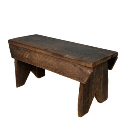 Antique Primitive Farmhouse Wood Footstool Ottoman