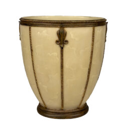 Vintage Traditional French Style Fleur De Lis Waste Basket Trash Can