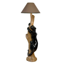 Mid-Century Panther Climbing Tree Floor Lamp