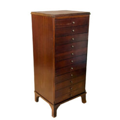Antique Traditional Mahogany 11-Drawer Sheet Music File Cabinet
