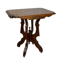 Antique Eastlake Victorian Walnut Carved Parlor Side Table