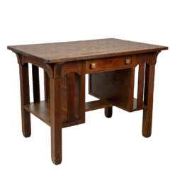 Antique Arts & Crafts Quartersawn Oak Partners Library Desk