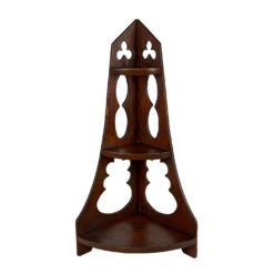 Antique Arts & Crafts 3-Tier Corner Table Shelf