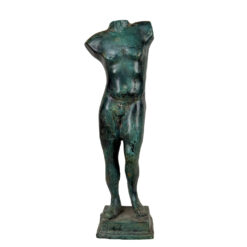 Vintage 16" Italian Grand Tour Style Bronze Verdigris Nude Torso Sculpture