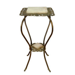 Antique Victorian Two-Tier Onyx Plant Stand Pedestal Table