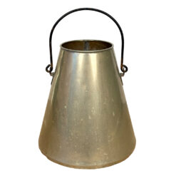 Antique Farmhouse Nickel Plated Brass Conical Cone Milking Can
