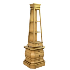 Vintage Hollywood Regency Obelisk Pyramid Etagere Cabinet Stand