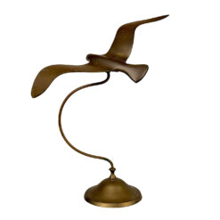 Vintage 16" Coastal Brass Bird in Flight Table Sculpture