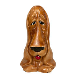 Mid-Century Sad Bloodhound Ceramic Sculpture - 11"